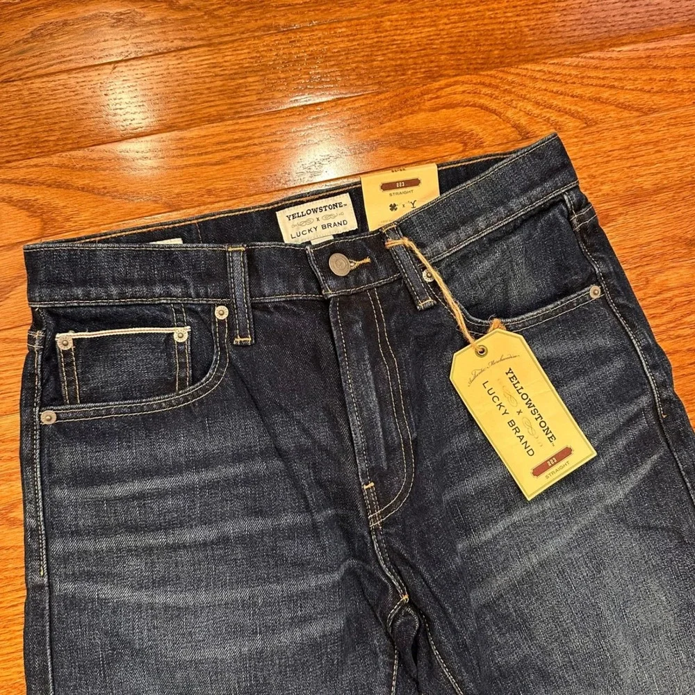 New Lucky‎ Brand x Yellowstone 223 Straight Leg Jeans Mens 29x32 Dark Wash Fade